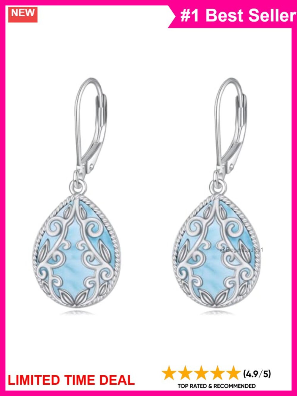 Sterling Silver Filigree Teardrop Drop Earrings Celtic Jewelry Gift for Women